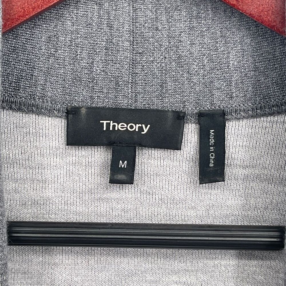 Theory Gray Double Face Open Front Long Cardigan … - image 2